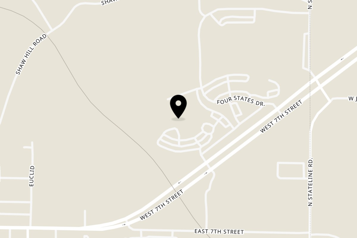 Map showing the location of Red Onion Cafe Galena on 1619 K66 Highway in Galena
